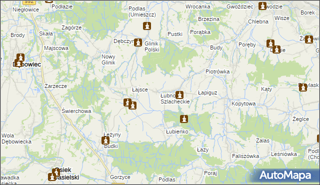 mapa Łubno Szlacheckie, Łubno Szlacheckie na mapie Targeo