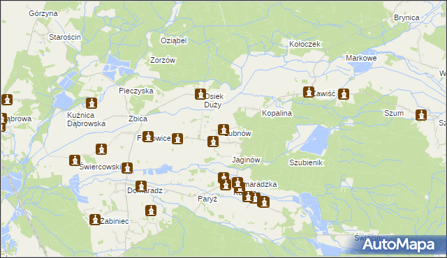 mapa Lubnów gmina Pokój, Lubnów gmina Pokój na mapie Targeo