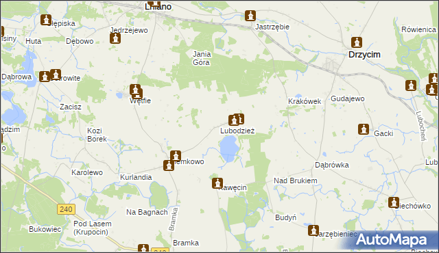 mapa Lubodzież, Lubodzież na mapie Targeo