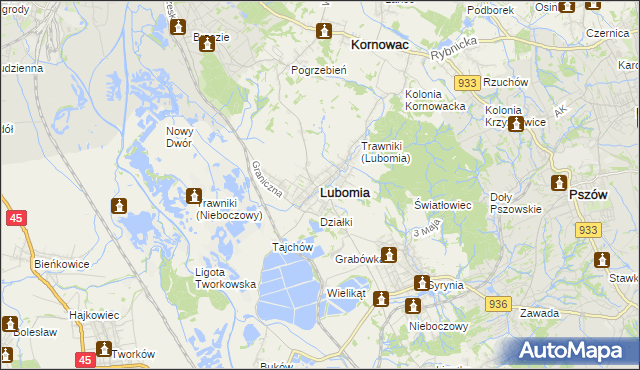 mapa Lubomia, Lubomia na mapie Targeo