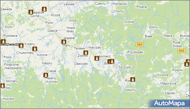 mapa Lubomierz gmina Mszana Dolna, Lubomierz gmina Mszana Dolna na mapie Targeo