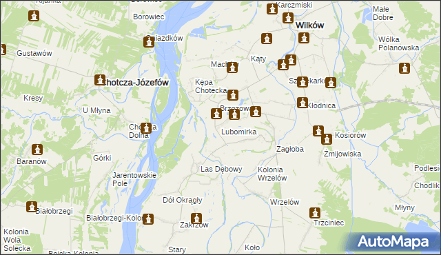 mapa Lubomirka, Lubomirka na mapie Targeo