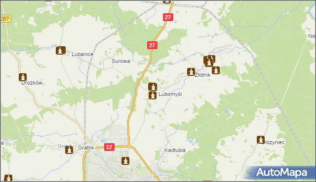 mapa Lubomyśl, Lubomyśl na mapie Targeo