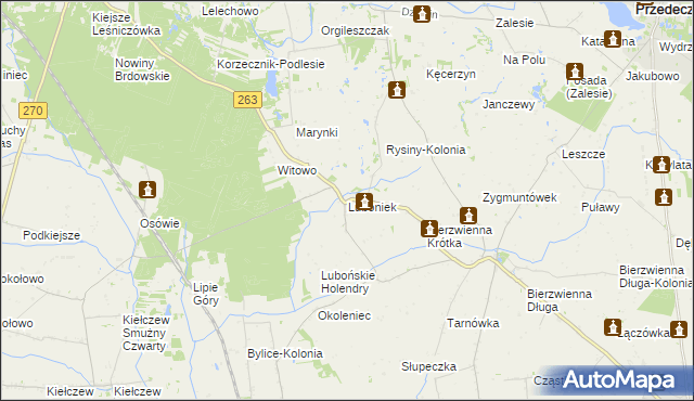 mapa Luboniek, Luboniek na mapie Targeo