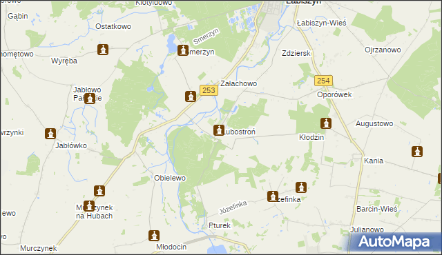 mapa Lubostroń, Lubostroń na mapie Targeo