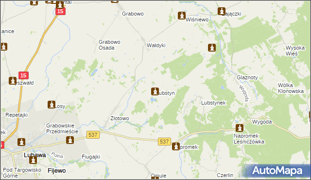 mapa Lubstyn, Lubstyn na mapie Targeo