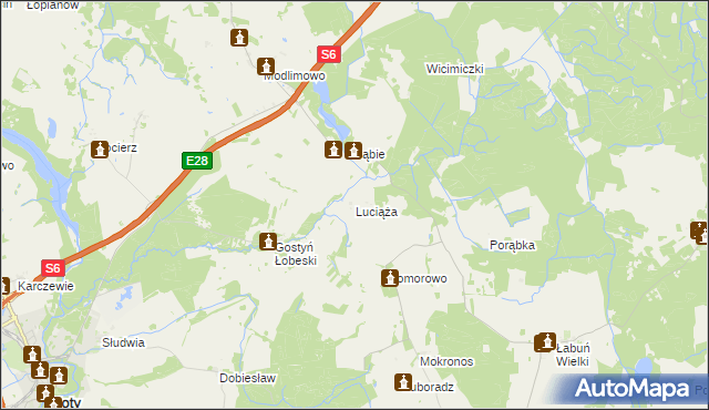 mapa Luciąża, Luciąża na mapie Targeo