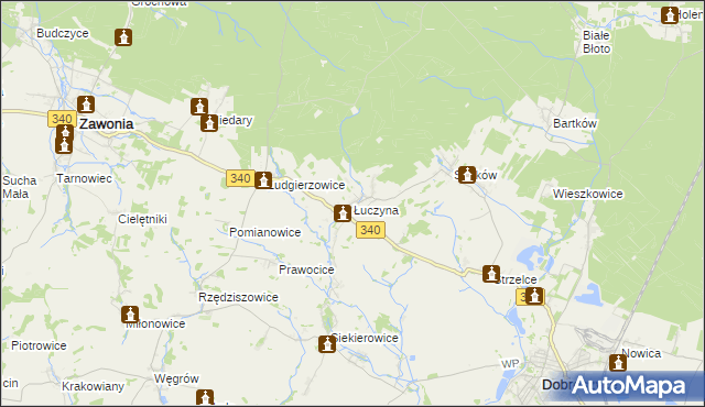 mapa Łuczyna, Łuczyna na mapie Targeo