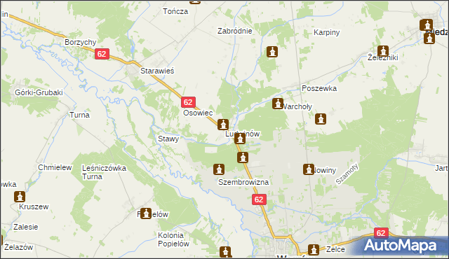 mapa Ludwinów gmina Liw, Ludwinów gmina Liw na mapie Targeo