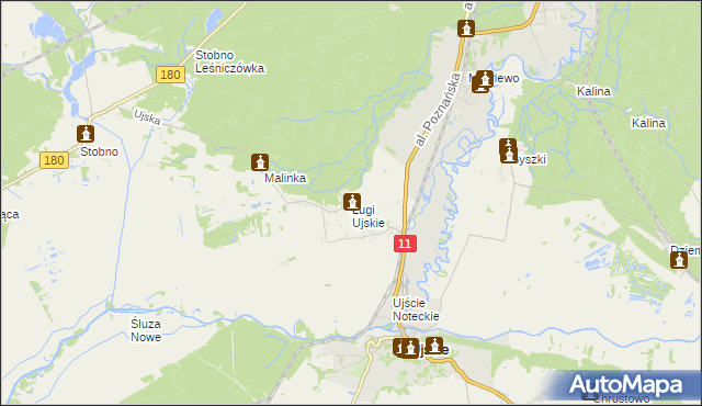 mapa Ługi Ujskie, Ługi Ujskie na mapie Targeo