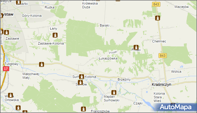 mapa Łukaszówka gmina Kraśniczyn, Łukaszówka gmina Kraśniczyn na mapie Targeo