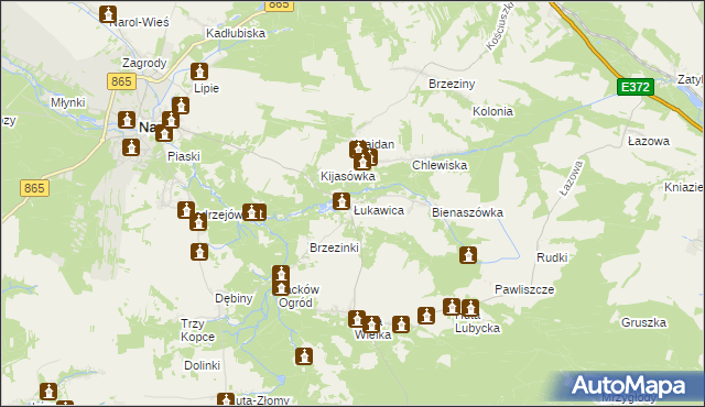 mapa Łukawica gmina Narol, Łukawica gmina Narol na mapie Targeo