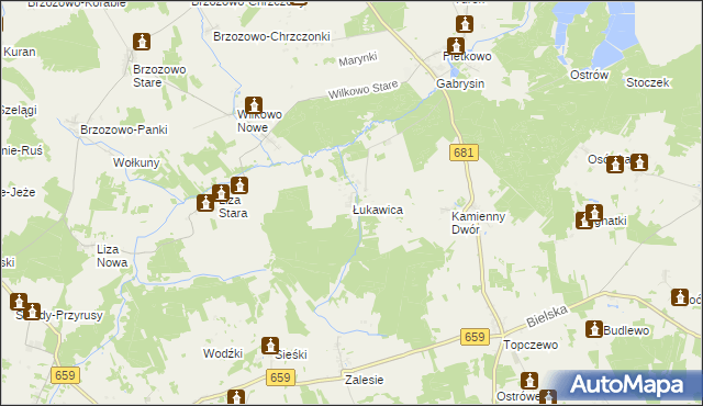 mapa Łukawica gmina Poświętne, Łukawica gmina Poświętne na mapie Targeo