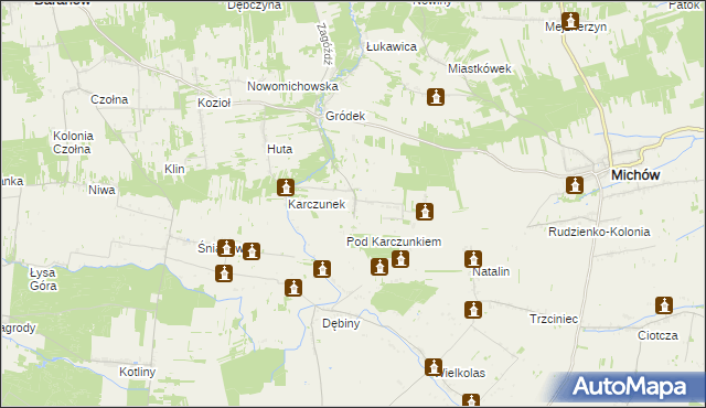 mapa Łukawka gmina Baranów, Łukawka gmina Baranów na mapie Targeo