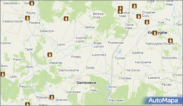 mapa Łukomierz, Łukomierz na mapie Targeo