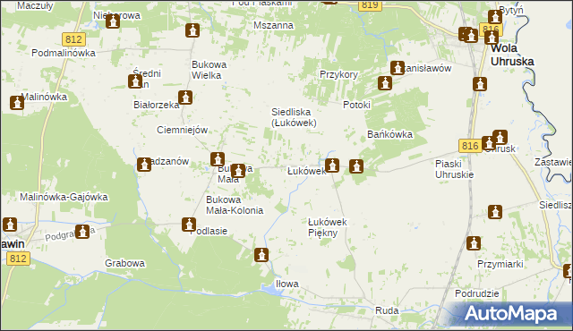 mapa Łukówek, Łukówek na mapie Targeo