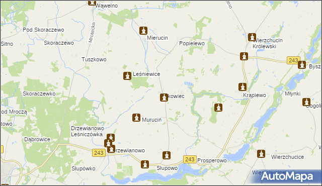 mapa Łukowiec gmina Sicienko, Łukowiec gmina Sicienko na mapie Targeo