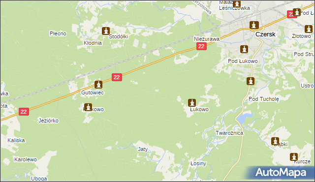 mapa Łukowo Leśniczówka, Łukowo Leśniczówka na mapie Targeo