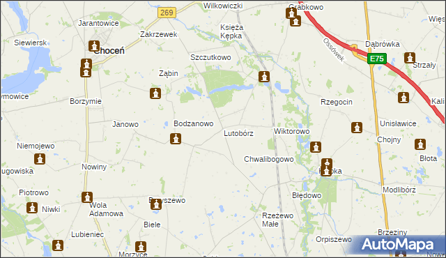 mapa Lutobórz, Lutobórz na mapie Targeo