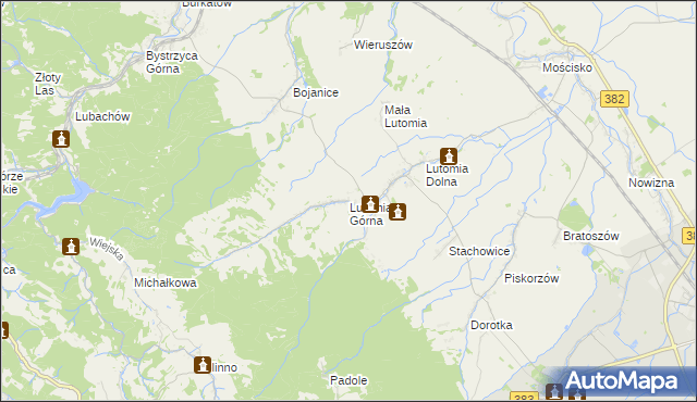 mapa Lutomia Górna, Lutomia Górna na mapie Targeo