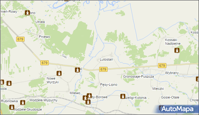 mapa Lutostań, Lutostań na mapie Targeo