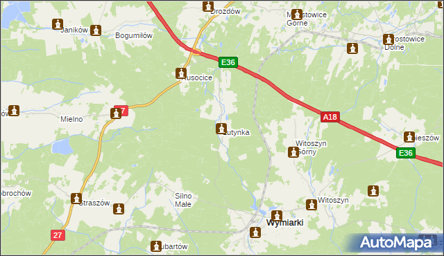 mapa Lutynka, Lutynka na mapie Targeo