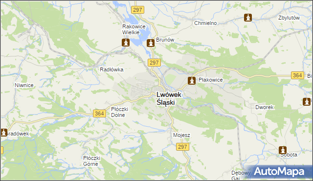 mapa Lwówek Śląski, Lwówek Śląski na mapie Targeo