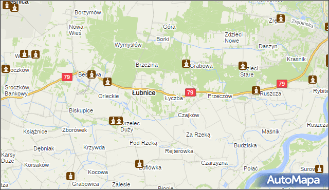 mapa Łyczba, Łyczba na mapie Targeo