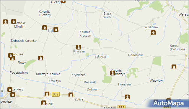 mapa Łykoszyn, Łykoszyn na mapie Targeo