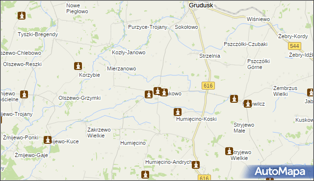 mapa Łysakowo gmina Grudusk, Łysakowo gmina Grudusk na mapie Targeo