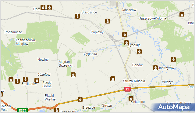 mapa Łysołaje-Kolonia, Łysołaje-Kolonia na mapie Targeo