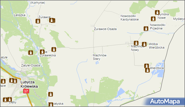 mapa Machnów Stary, Machnów Stary na mapie Targeo