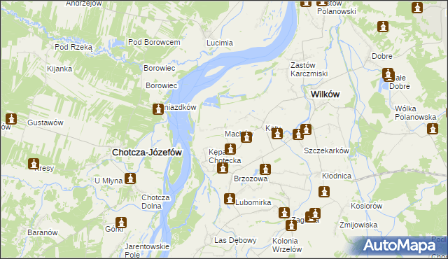 mapa Machów, Machów na mapie Targeo