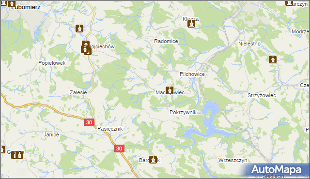 mapa Maciejowiec, Maciejowiec na mapie Targeo