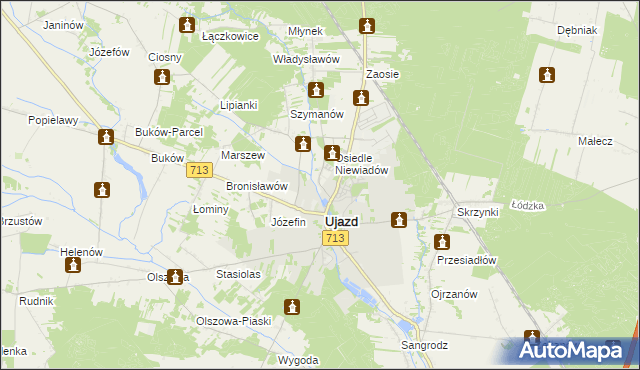 mapa Mącznik gmina Ujazd, Mącznik gmina Ujazd na mapie Targeo