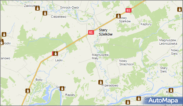 mapa Magnuszew Mały, Magnuszew Mały na mapie Targeo