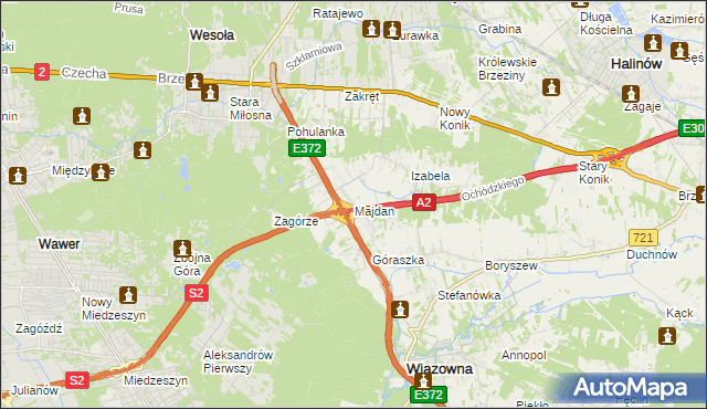 mapa Majdan gmina Wiązowna, Majdan gmina Wiązowna na mapie Targeo