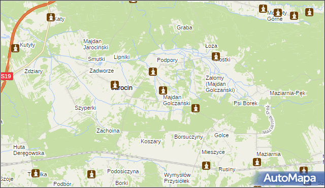 mapa Majdan Golczański, Majdan Golczański na mapie Targeo