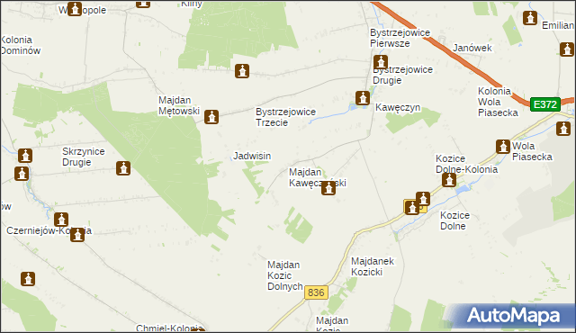 mapa Majdan Kawęczyński, Majdan Kawęczyński na mapie Targeo