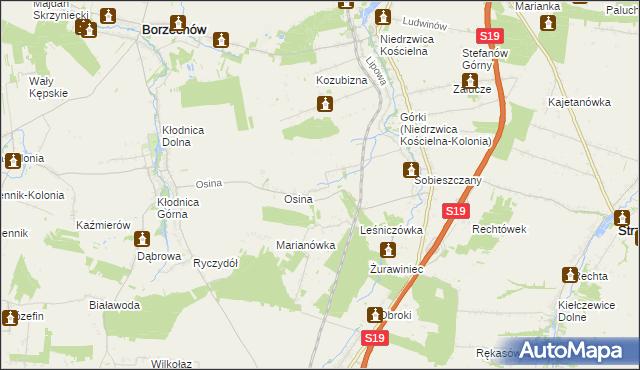 mapa Majdan Sobieszczański, Majdan Sobieszczański na mapie Targeo