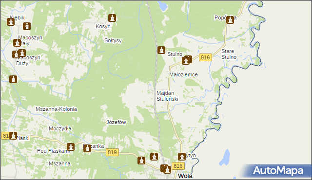 mapa Majdan Stuleński, Majdan Stuleński na mapie Targeo