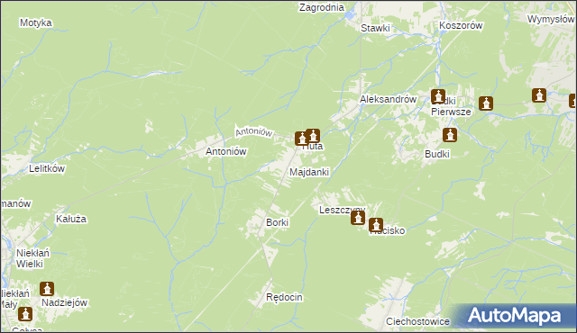 mapa Majdanki, Majdanki na mapie Targeo