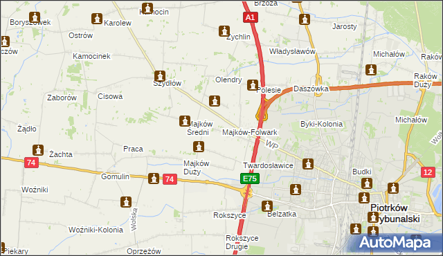 mapa Majków-Folwark, Majków-Folwark na mapie Targeo