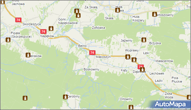 mapa Makoszyn, Makoszyn na mapie Targeo