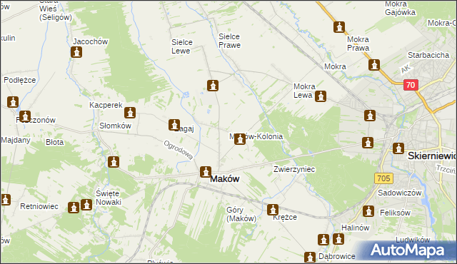 mapa Maków-Kolonia, Maków-Kolonia na mapie Targeo