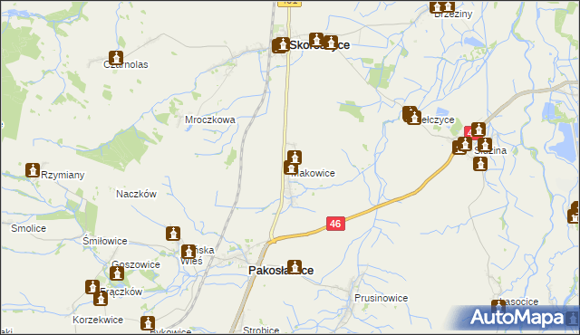 mapa Makowice gmina Skoroszyce, Makowice gmina Skoroszyce na mapie Targeo