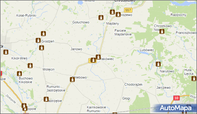 mapa Makówiec, Makówiec na mapie Targeo