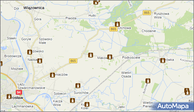 mapa Makowisko gmina Jarosław, Makowisko gmina Jarosław na mapie Targeo