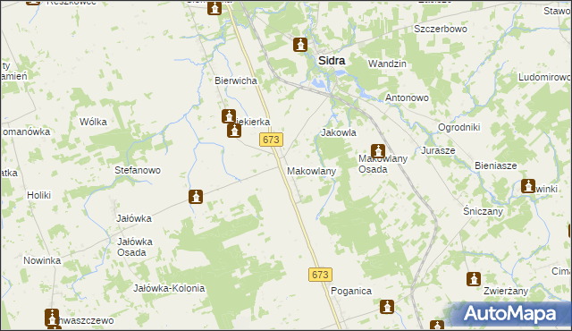 mapa Makowlany, Makowlany na mapie Targeo