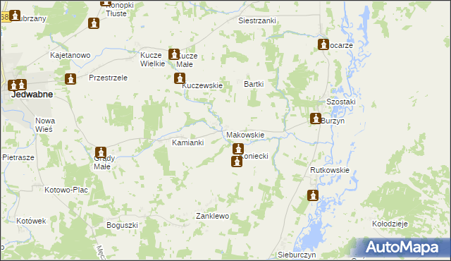 mapa Makowskie, Makowskie na mapie Targeo